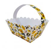 Paper Basket with handle (Floral Pattern)