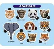 Pine MDF Wooden Animals Name and Picture Educational puzzule Board Game