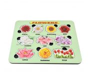 Learn with Flowers ,MDF Wooden Educational puzzule Board Game Anti Toxic  use to Avoid Mobile for Kids