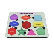 Learn Shapes with MDF Wooden Educational puzzule Board Game